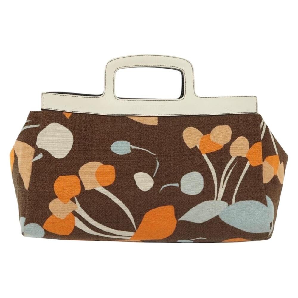 Miu Miu Canvas Handbag Brown